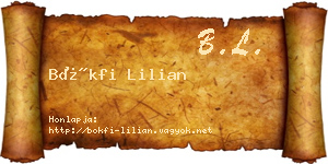 Bökfi Lilian névjegykártya